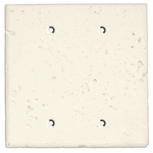 Paintable Stone Double Blank Cover Plate
