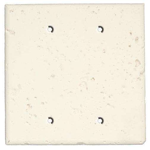 Paintable Stone Double Blank Cover Plate - Wallplatesonline.com