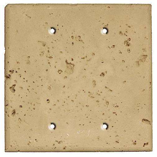 Khaki Stone Double Blank Cover Plate