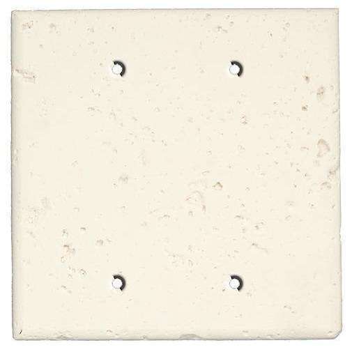 White Stone Double Blank Cover Plate