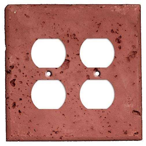 Brick Stone 2 Duplex Outlet Cover Plate