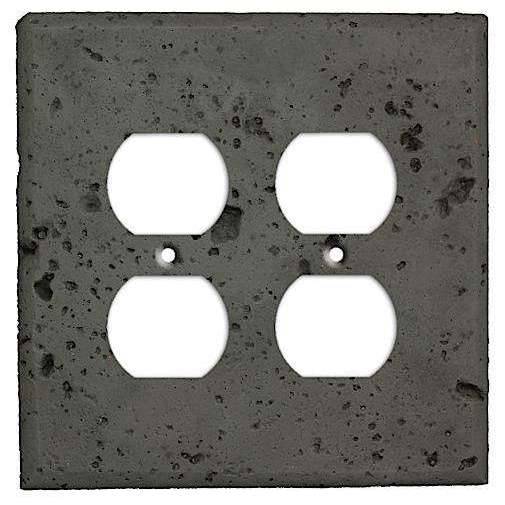 Charcoal Stone 2 Duplex Outlet Cover Plate