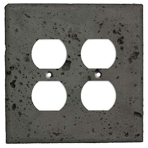 Charcoal Stone 2 Duplex Outlet Cover Plate - Wallplatesonline.com