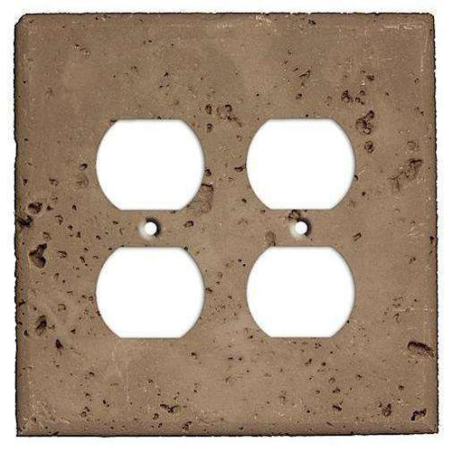 Cocoa Stone 2 Duplex Outlet Cover Plate