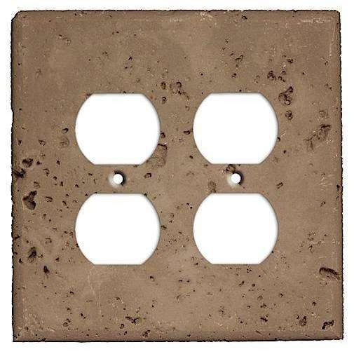 Cocoa Stone 2 Duplex Outlet Cover Plate - Wallplatesonline.com