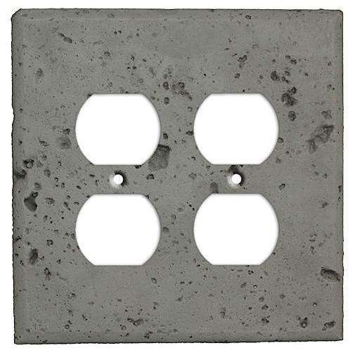 Gray Stone 2 Duplex Outlet Cover Plate - Wallplatesonline.com