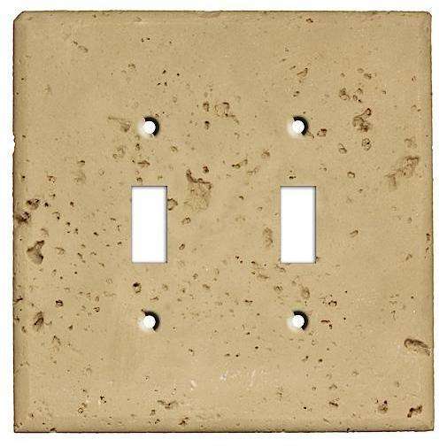 Khaki Stone Double Toggle Switchplate