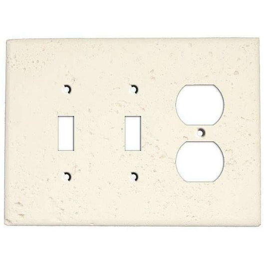 White Stone 2 Toggle / Duplex Outlet Cover Plate:Wallplatesonline.com
