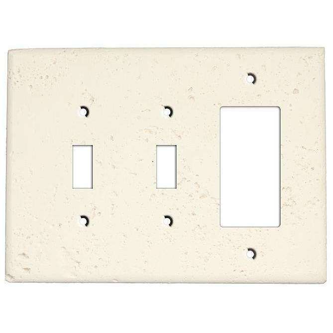 White Stone 2 Toggle / Rocker Cover Plate