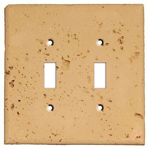 Caramel Stone Double Toggle Switchplate