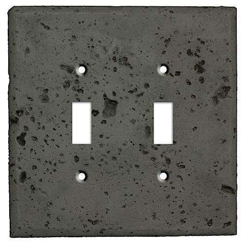 Charcoal Stone Double Toggle Switchplate - Wallplatesonline.com