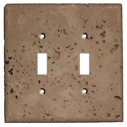 Cocoa Stone Double Toggle Switchplate