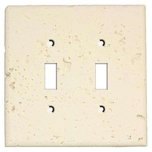 Bone Stone Double Toggle Switchplate