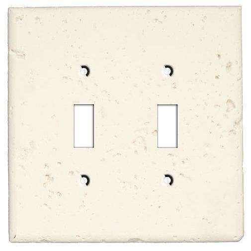 White Stone Double Toggle Switchplate