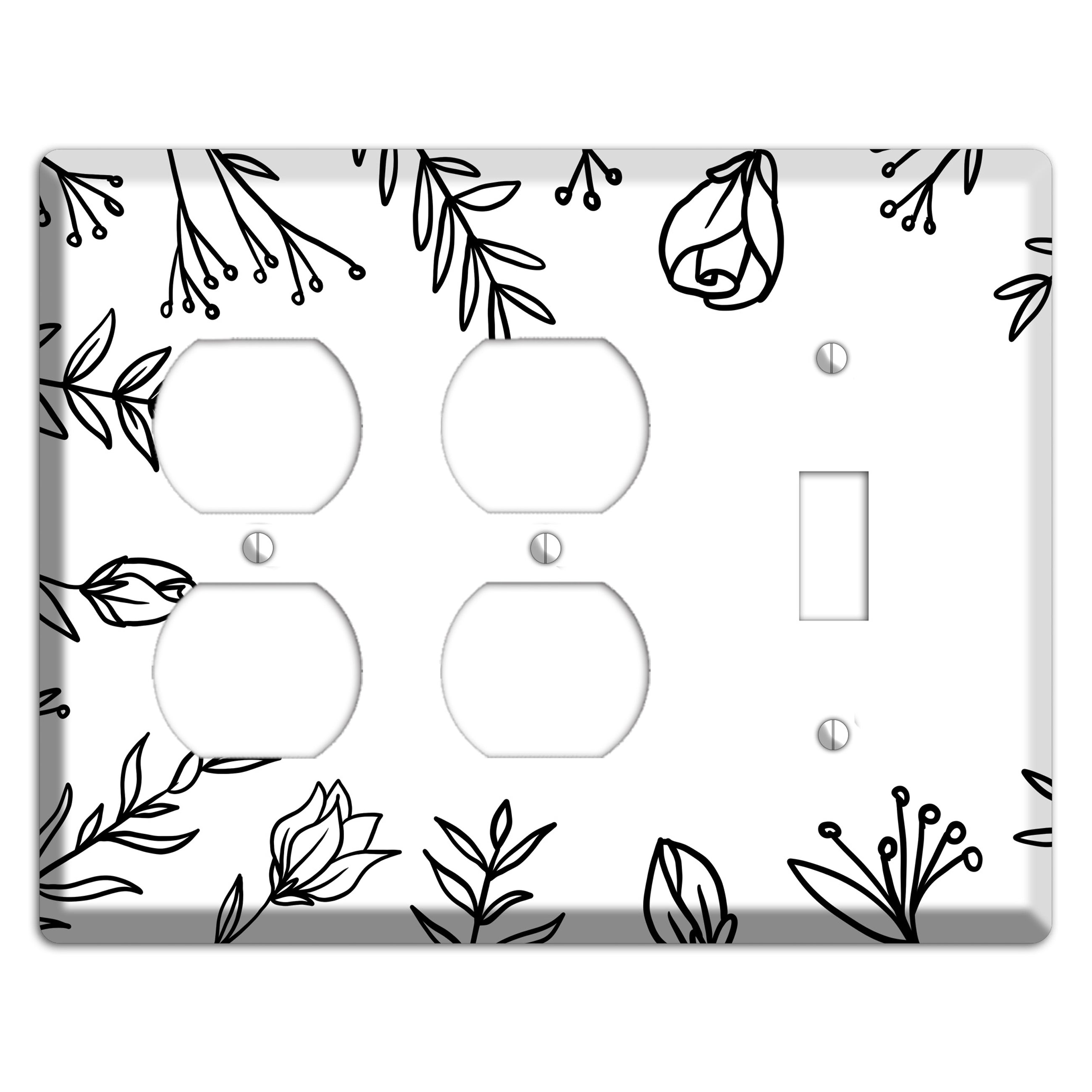 Hand-Drawn Floral 36 2 Duplex / Toggle Wallplate