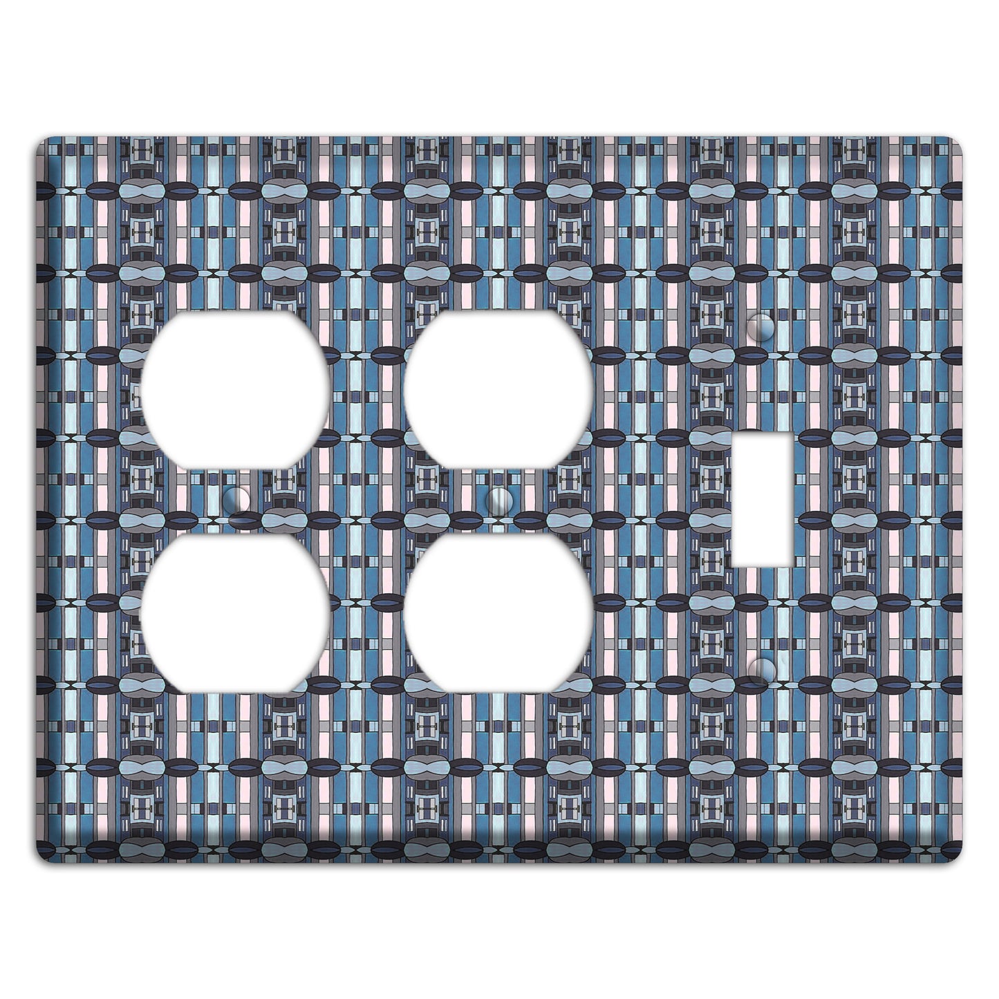 Blue and Grey Tapestry 2 Duplex / Toggle Wallplate