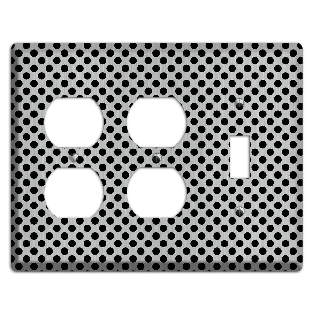 Packed Small Polka Dots Stainless Steel 2 Duplex / Toggle Wallplate