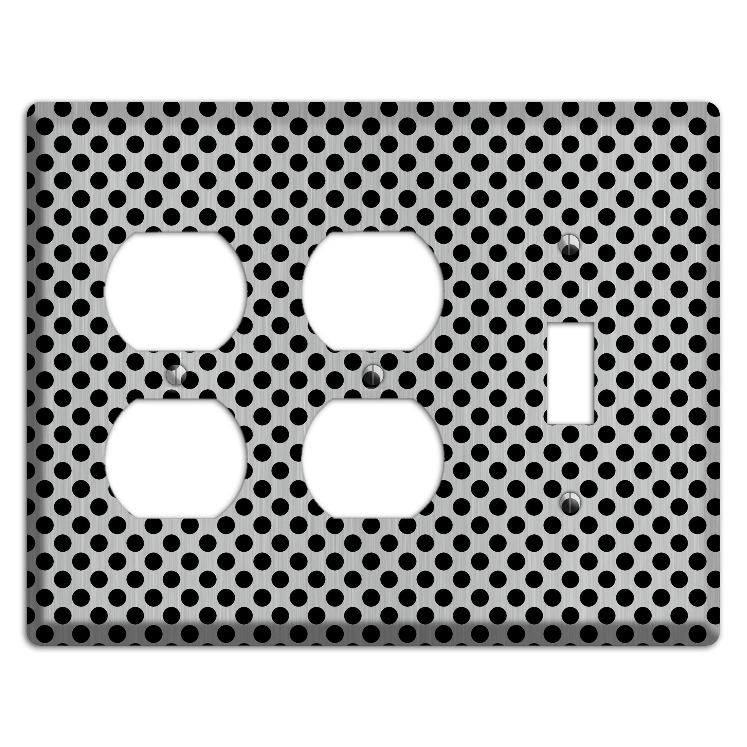 Packed Small Polka Dots Stainless 2 Duplex / Toggle Wallplate