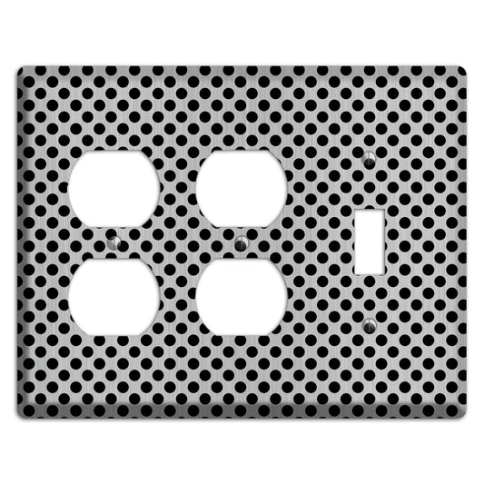 Packed Small Polka Dots Stainless 2 Duplex / Toggle Wallplate