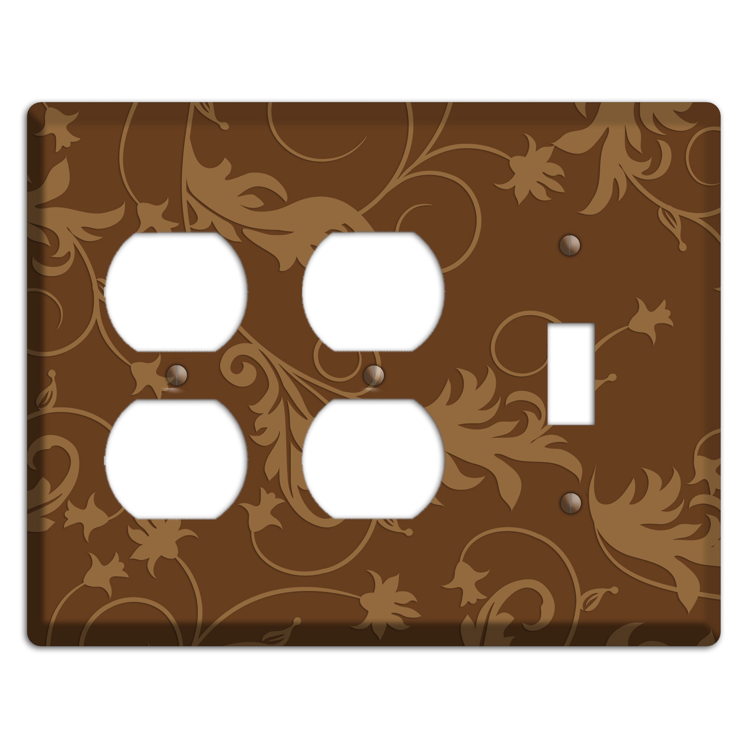 Brown Victorian Sprig 2 Duplex / Toggle Wallplate