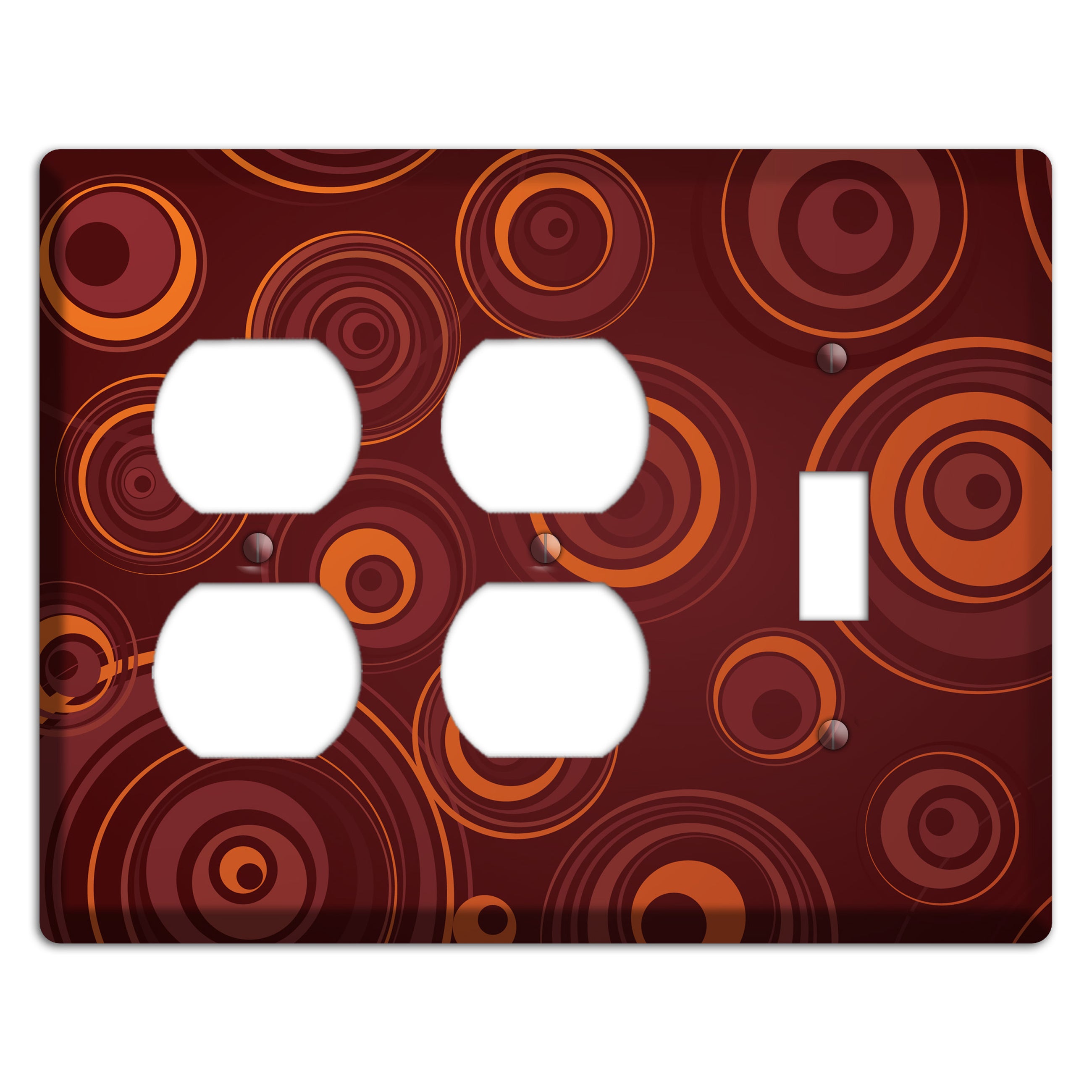 Brown Circles 2 Duplex / Toggle Wallplate