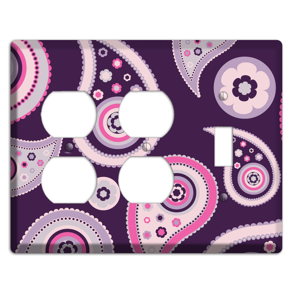 Purple Paisley 2 Duplex / Toggle Wallplate