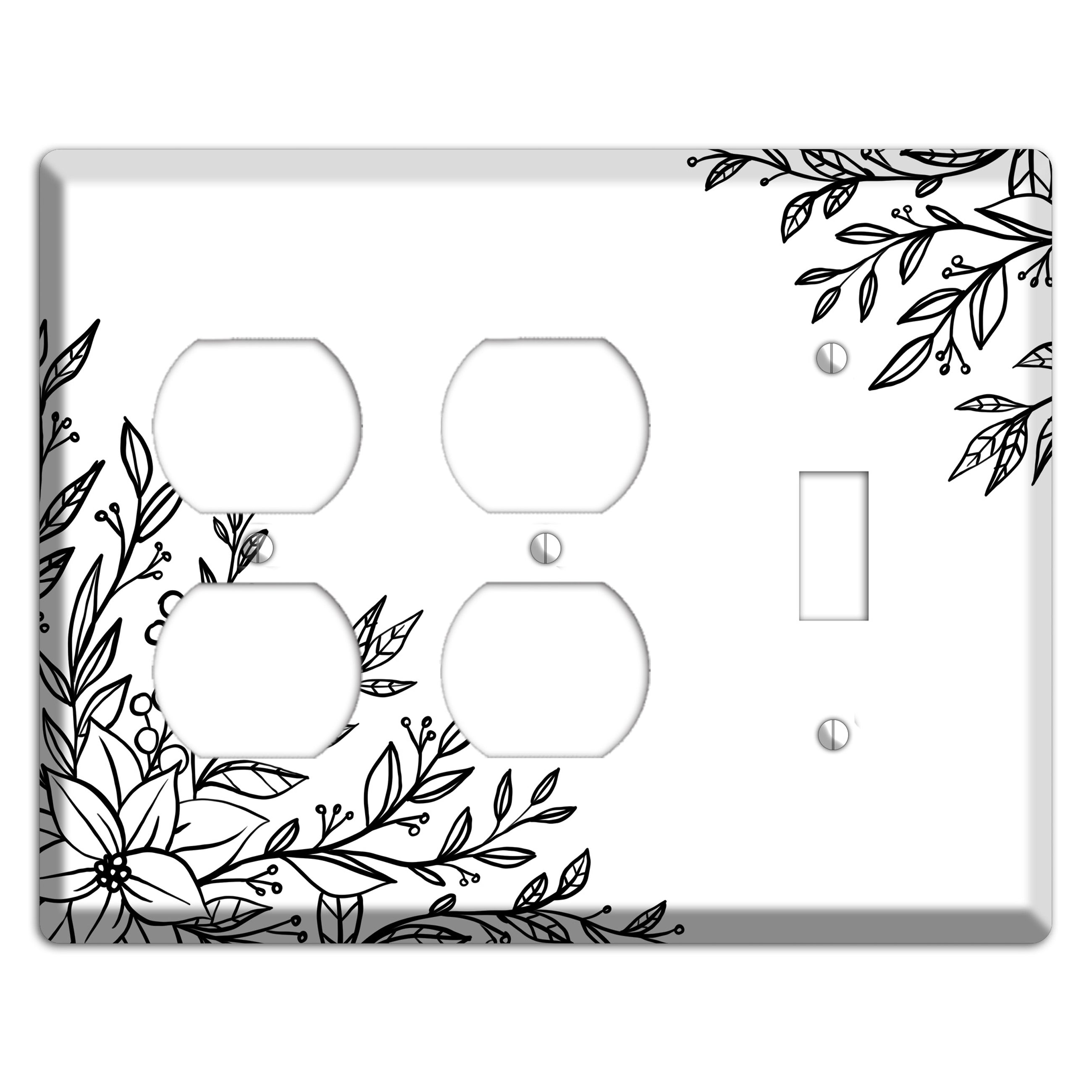 Hand-Drawn Floral 7 2 Duplex / Toggle Wallplate