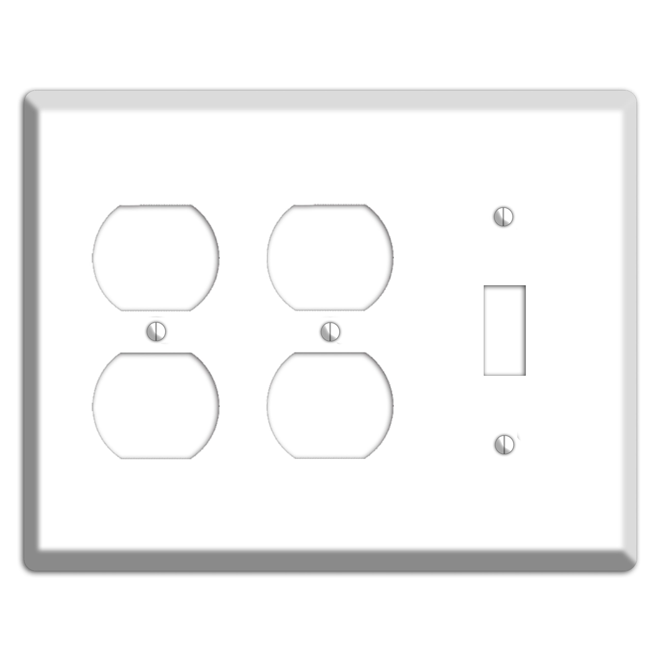 White Metal 2 Duplex / Toggle Wallplate