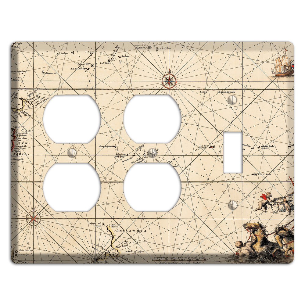 Map of New Zealand 2 Duplex / Toggle Wallplate