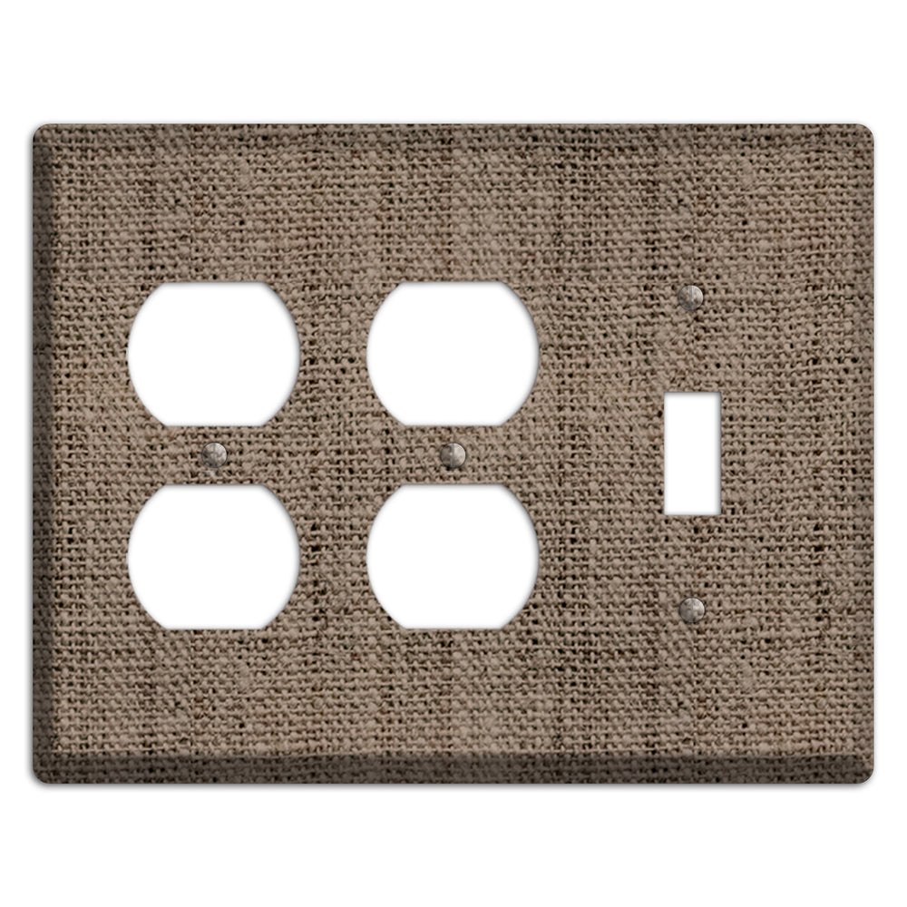 Coffee Burlap 2 Duplex / Toggle Wallplate