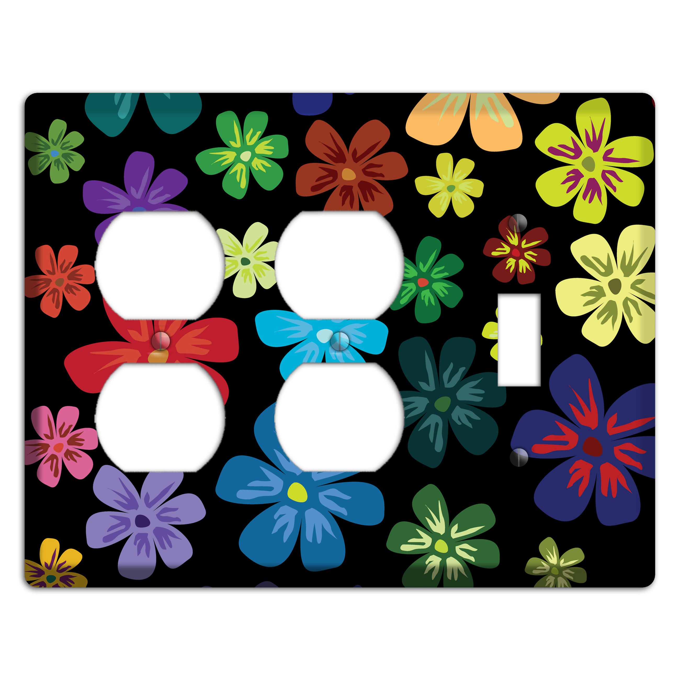Green Flowers 2 Duplex / Toggle Wallplate