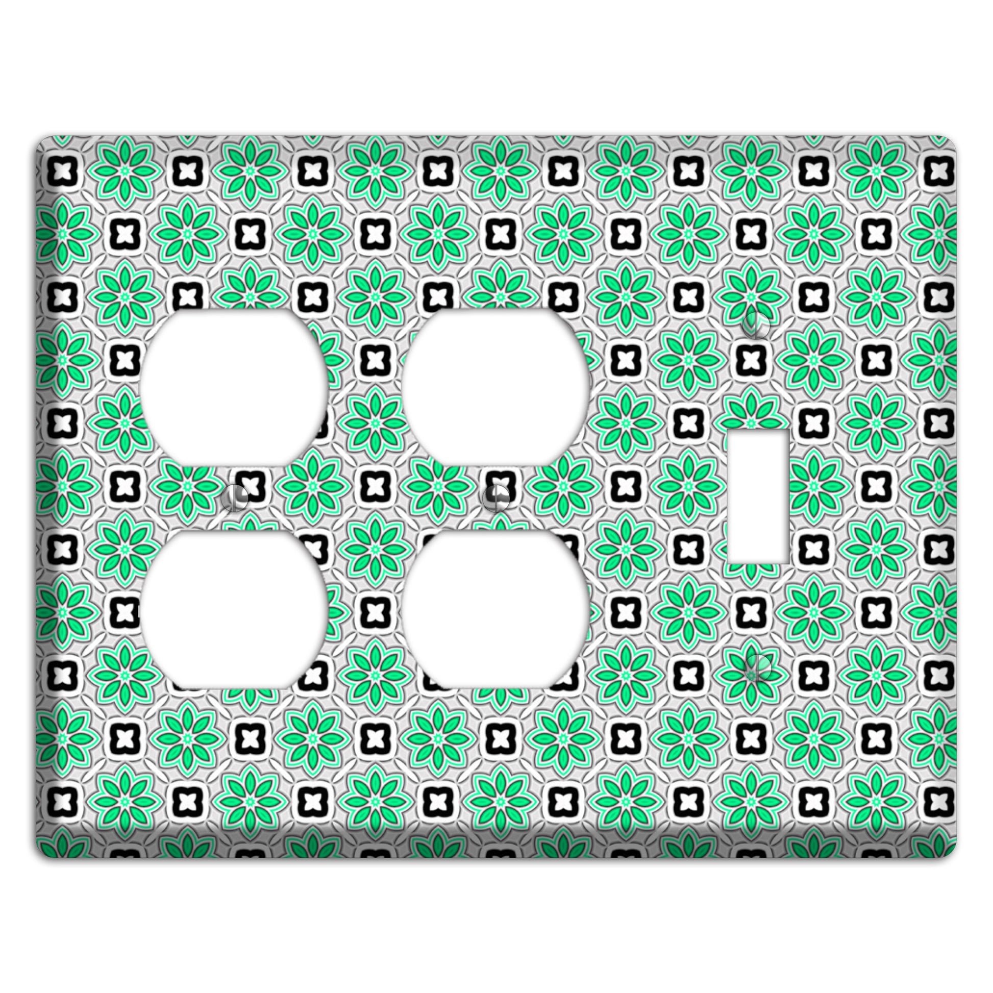 Green Foulard 6 2 Duplex / Toggle Wallplate