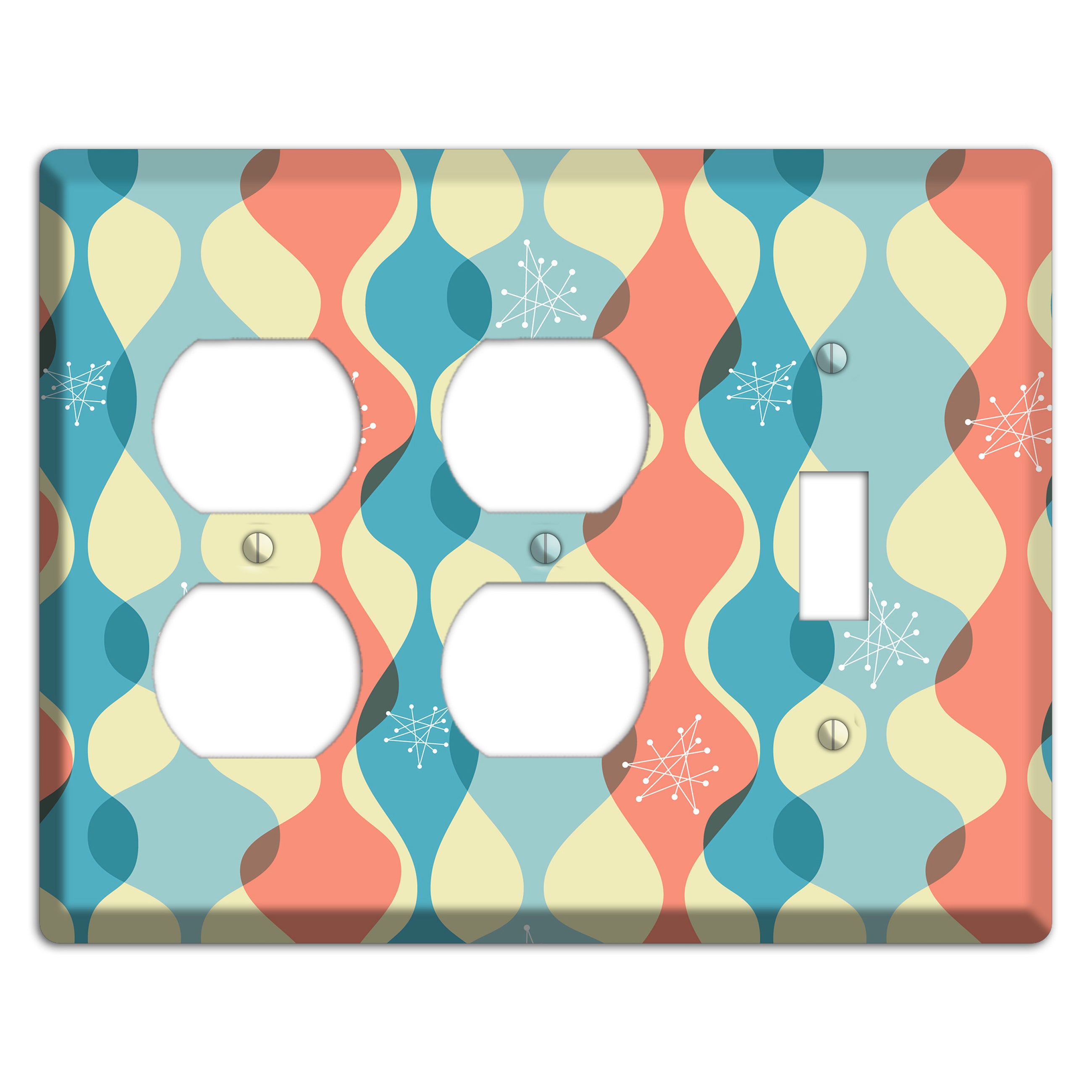 Mid Century Curves 2 Duplex / Toggle Wallplate