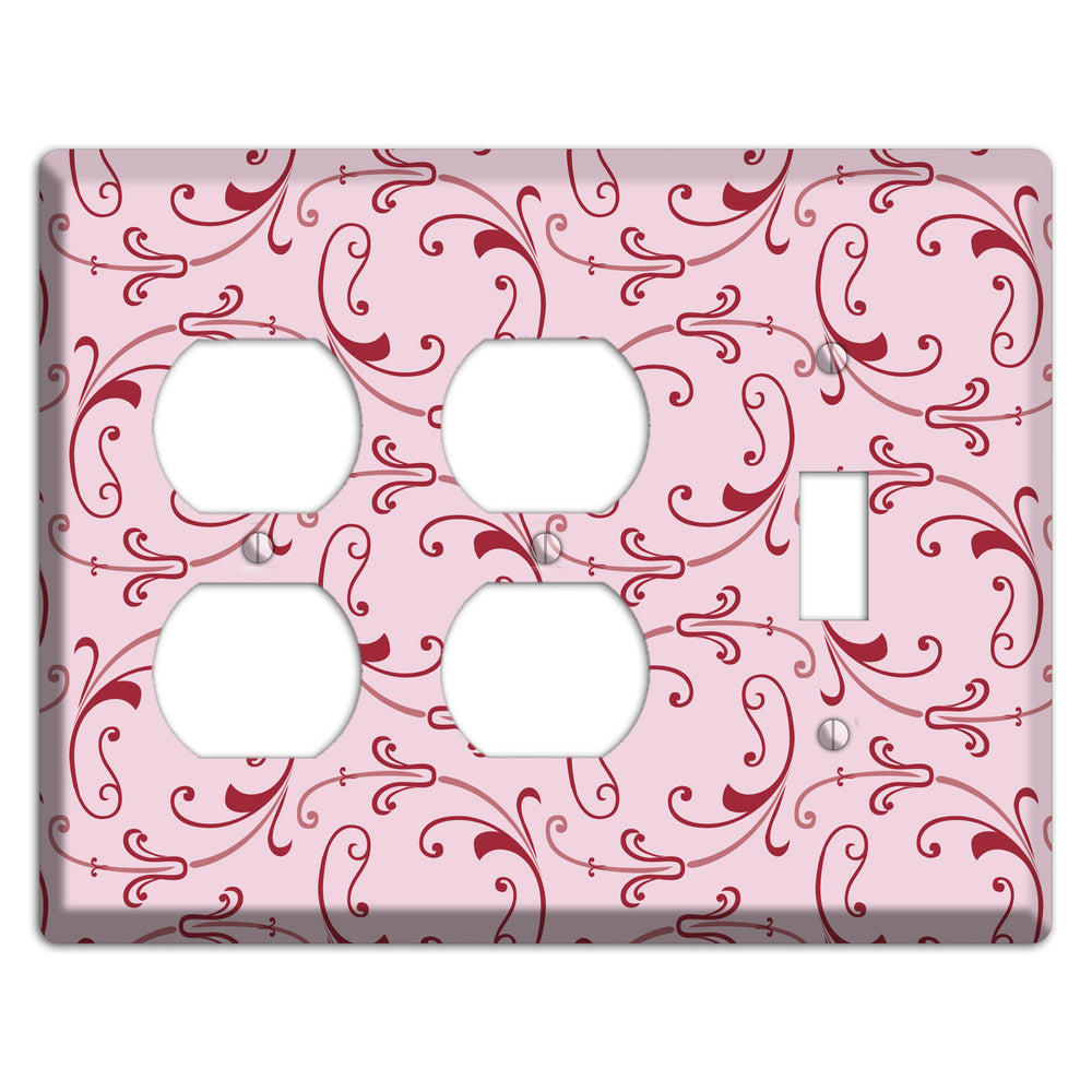 Pink Victorian Sprig 2 Duplex / Toggle Wallplate