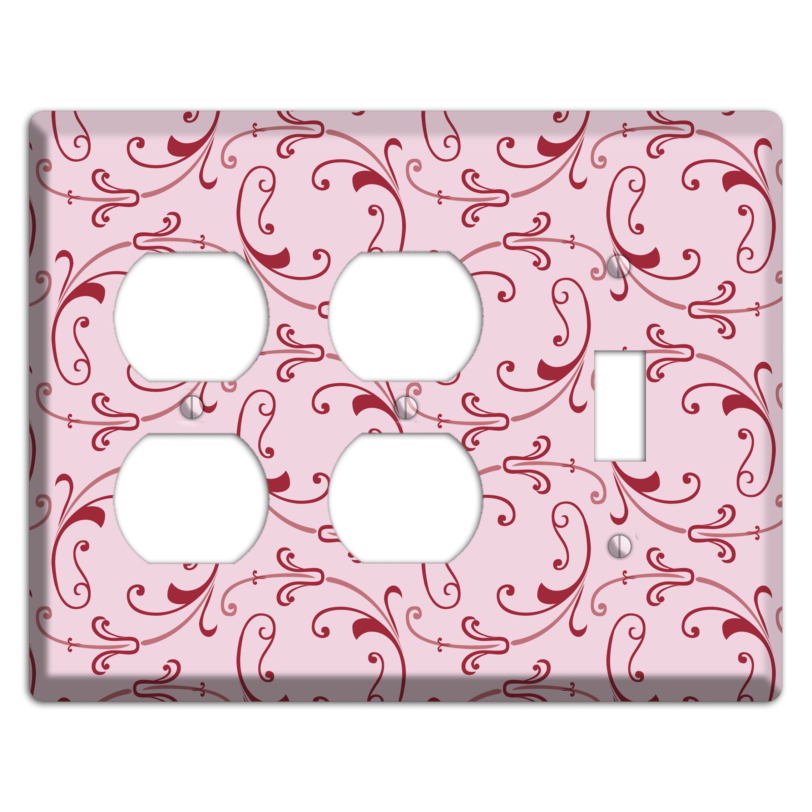 Pink Victorian Sprig 2 Duplex / Toggle Wallplate