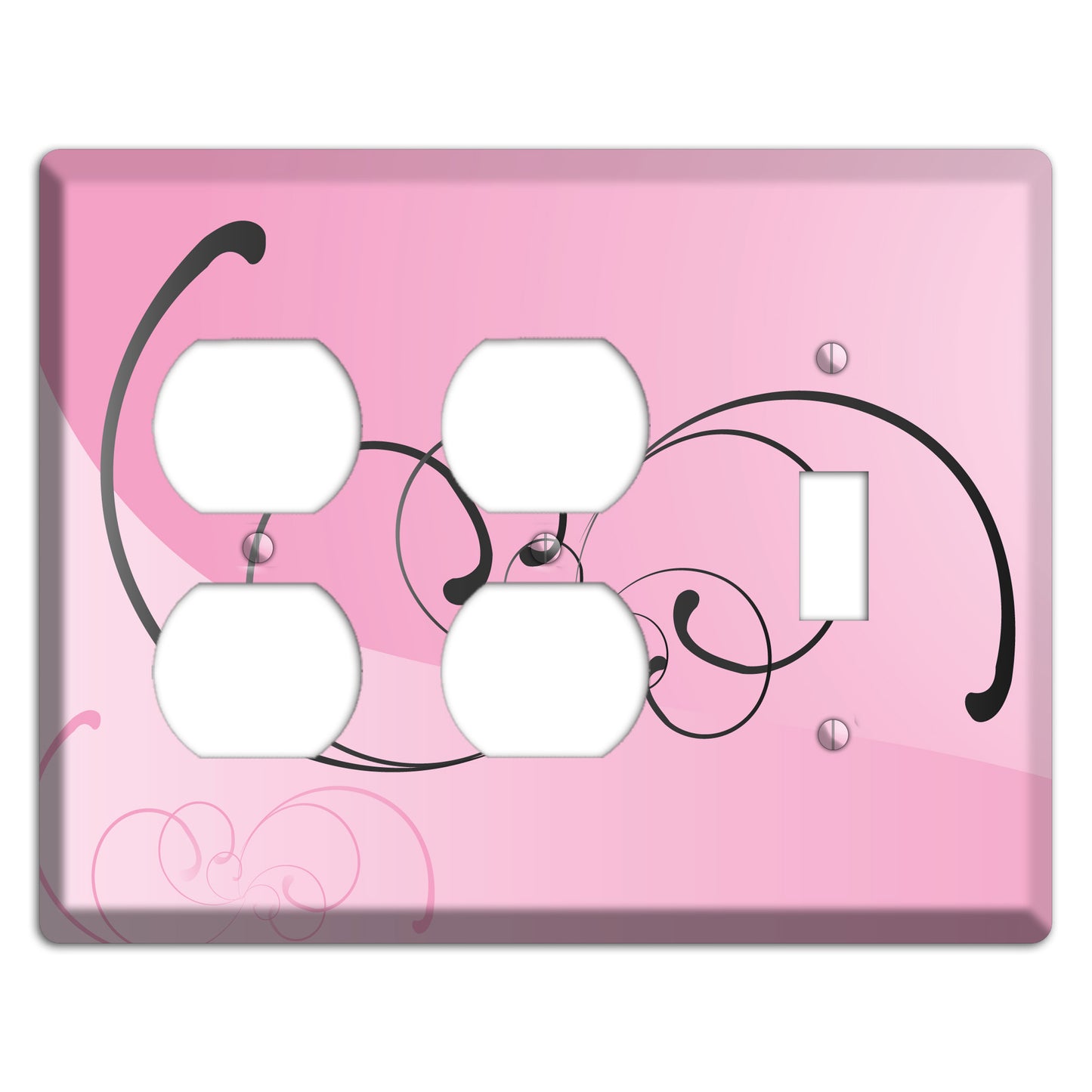 Pink Swoop 2 Duplex / Toggle Wallplate