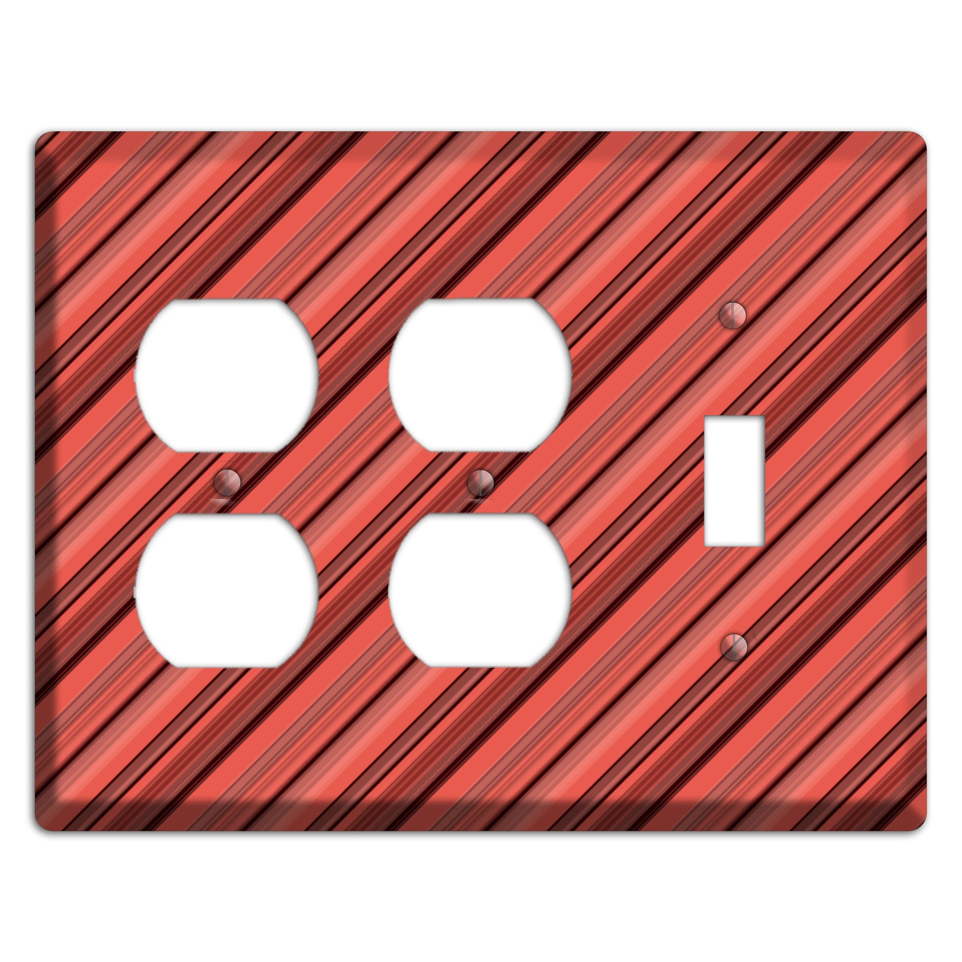 Red Stripes 2 2 Duplex / Toggle Wallplate