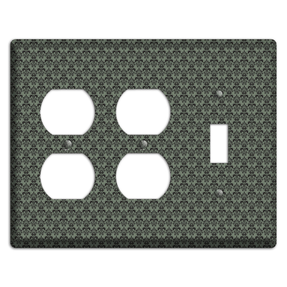 Moss Tiny Cartouche Half Drop 2 Duplex / Toggle Wallplate