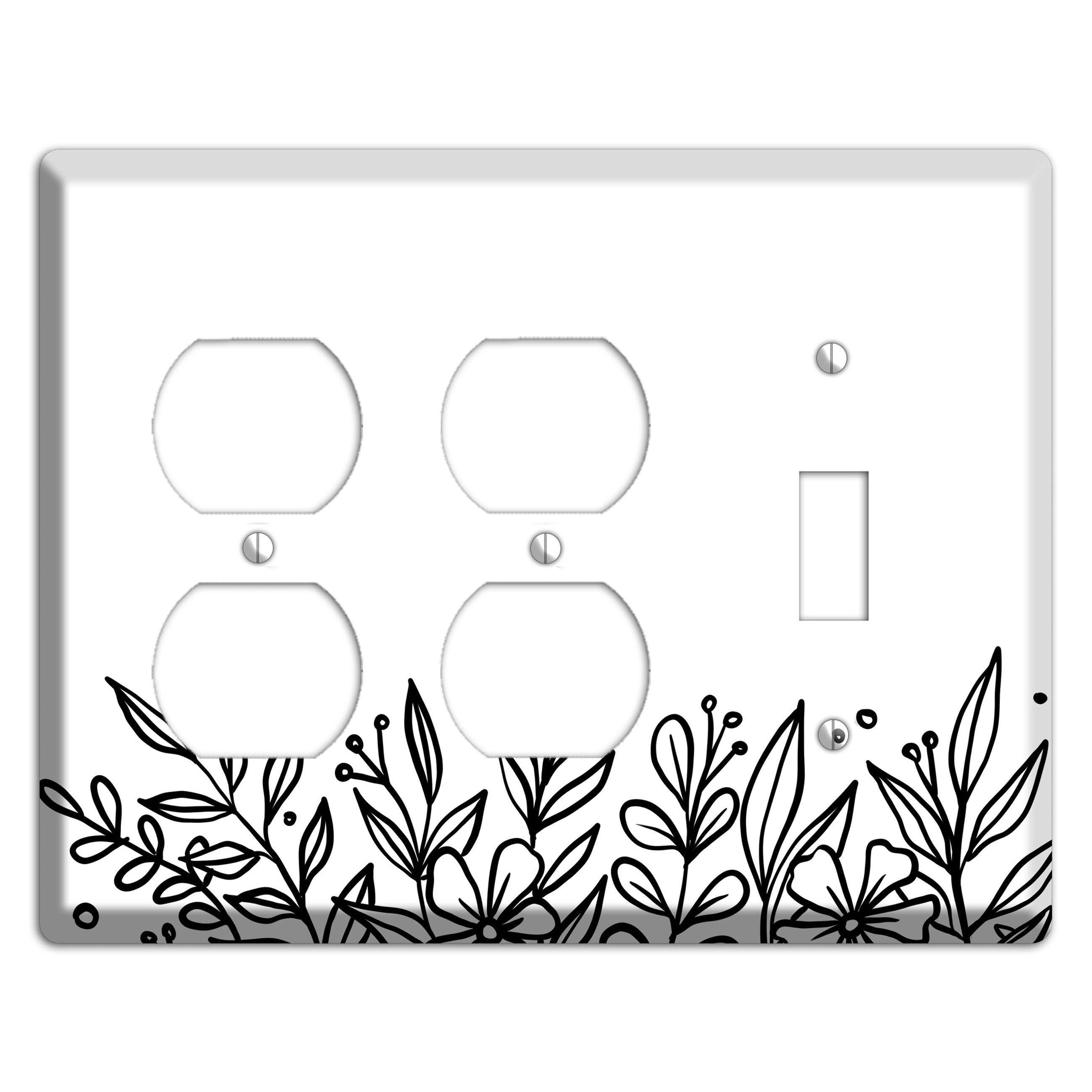 Hand-Drawn Floral 11 2 Duplex / Toggle Wallplate