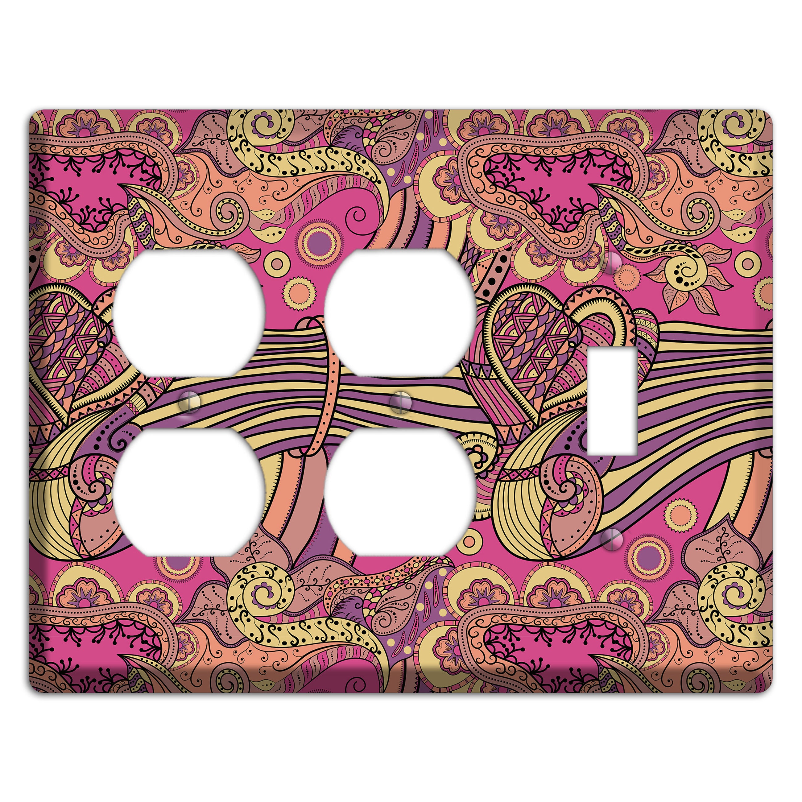 Retro Flourish 1 2 Duplex / Toggle Wallplate