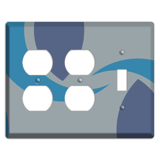 Grey and Blue Abstract 2 Duplex / Toggle Wallplate