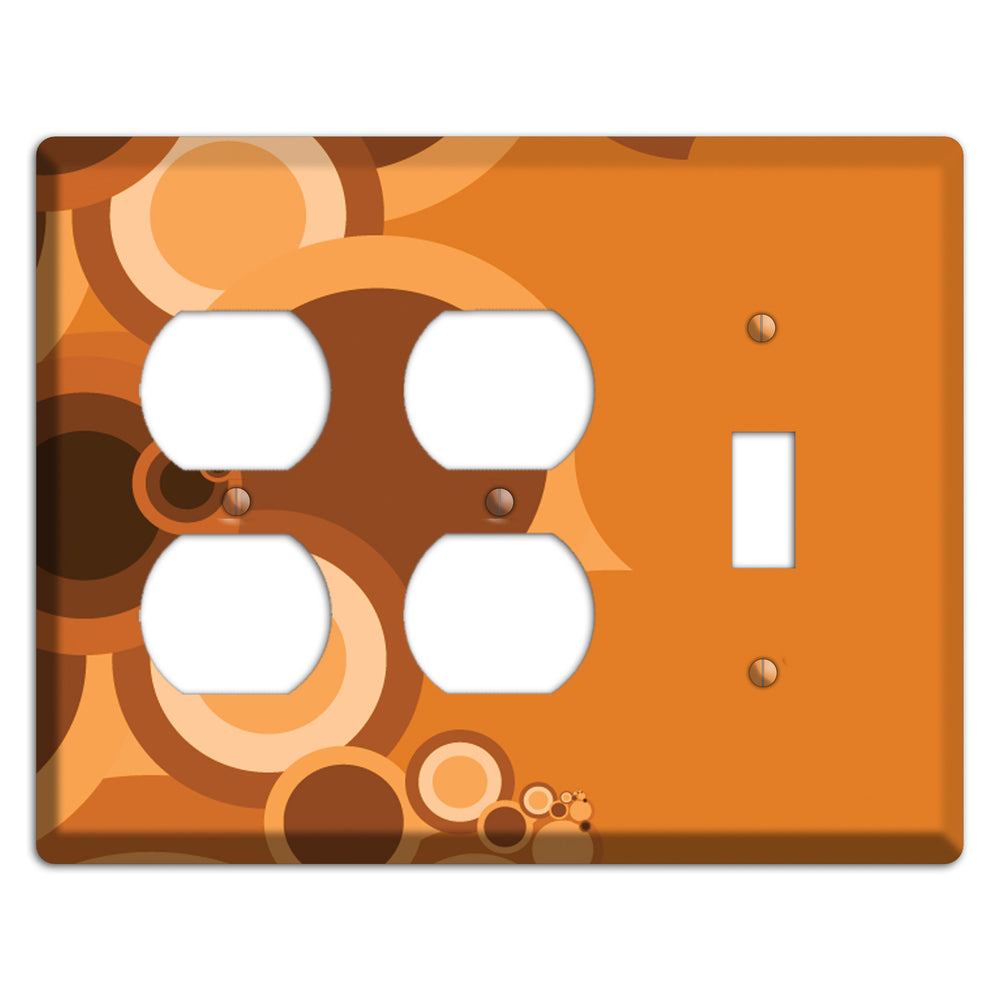 Burnt Orange Circles 2 Duplex / Toggle Wallplate