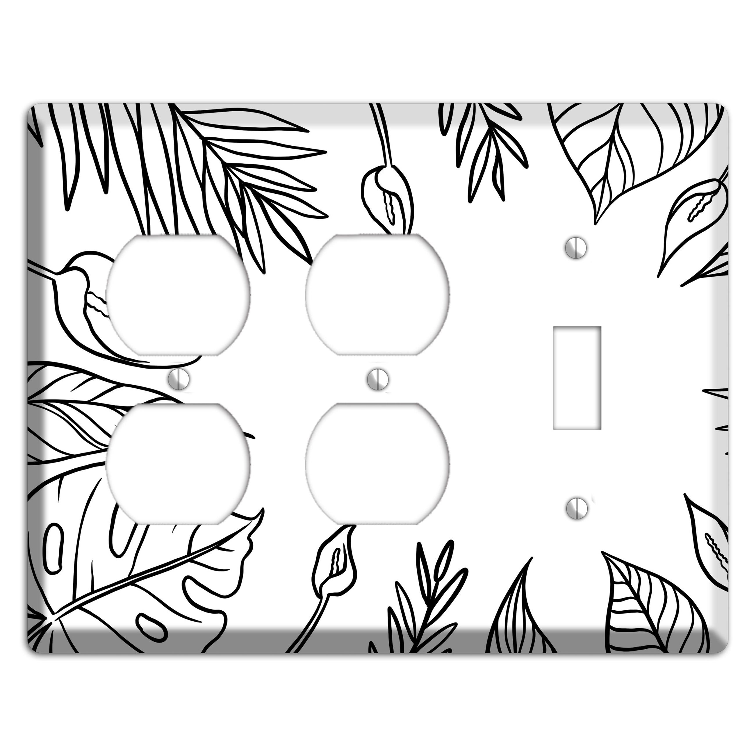 Hand-Drawn Leaves 1 2 Duplex / Toggle Wallplate