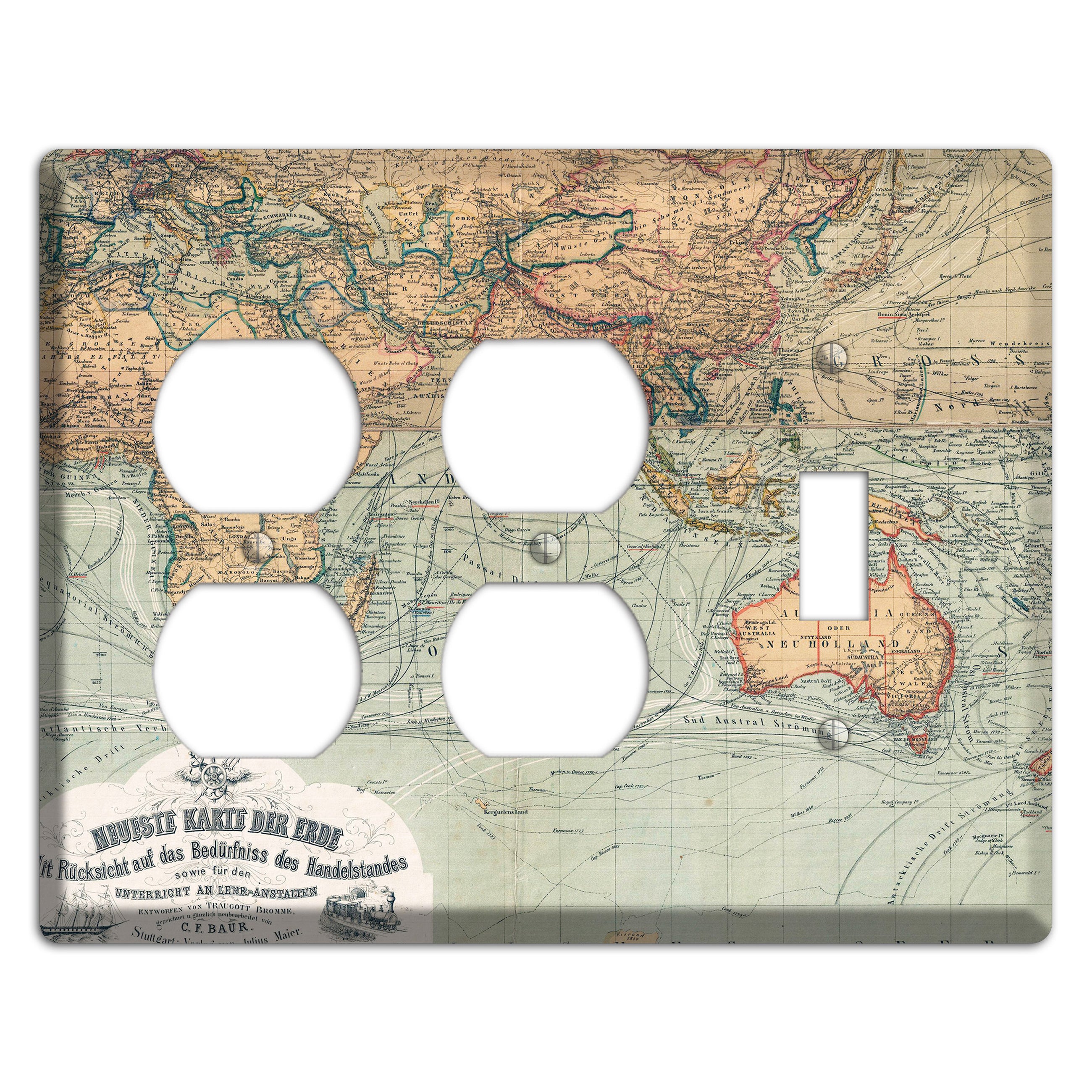 Map of Africa 2 Duplex / Toggle Wallplate