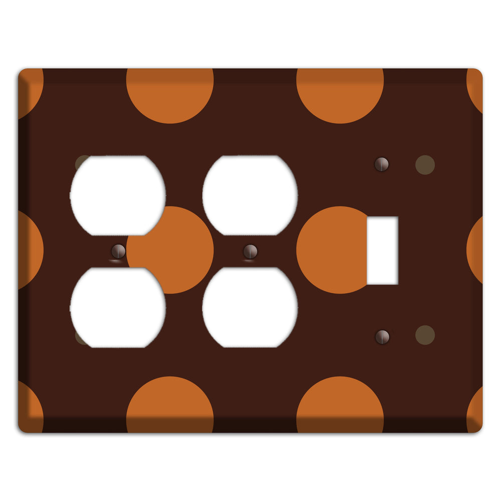 Brown with Umber and Brown Multi Tiled Medium Dots 2 Duplex / Toggle Wallplate
