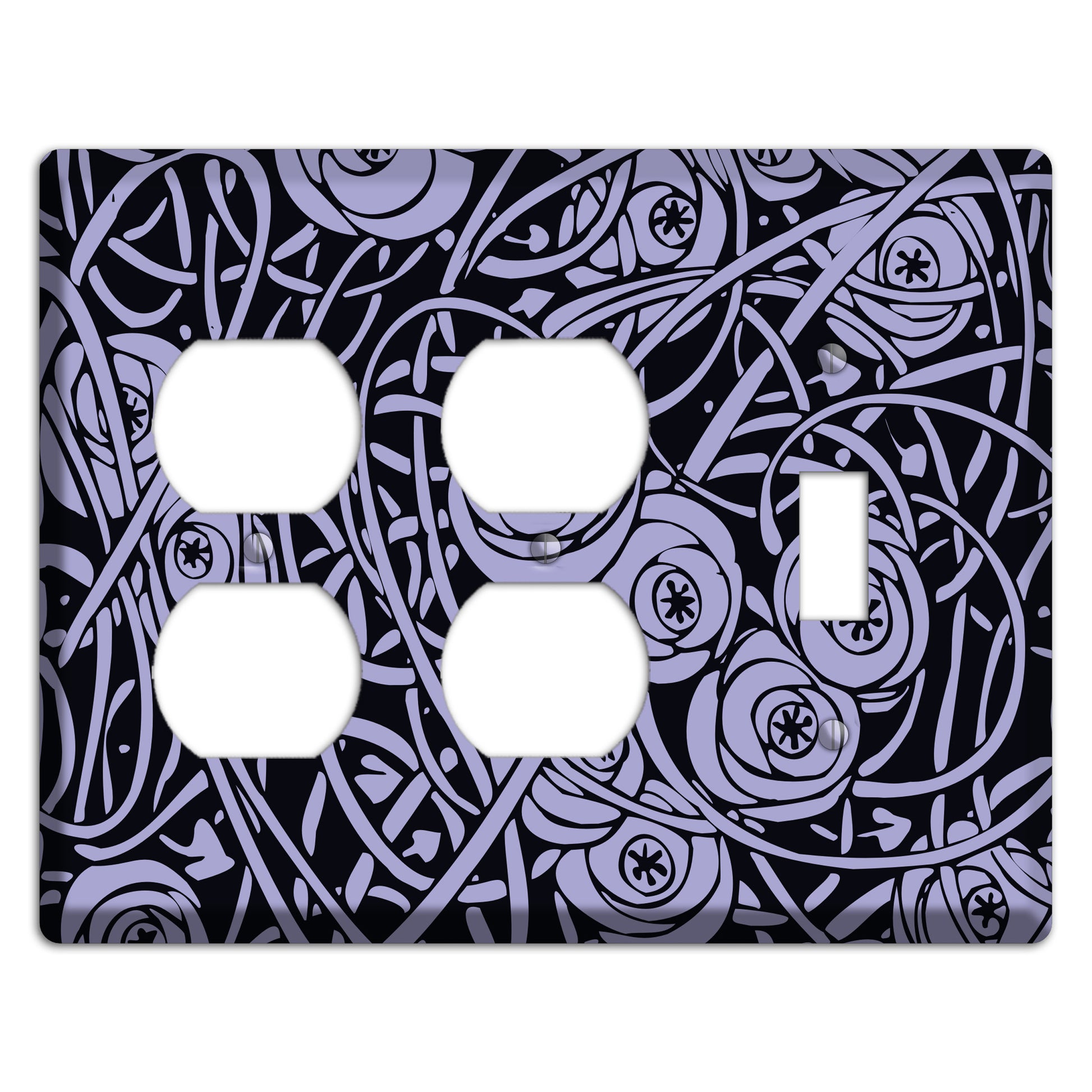 Lilac Deco Floral 2 Duplex / Toggle Wallplate