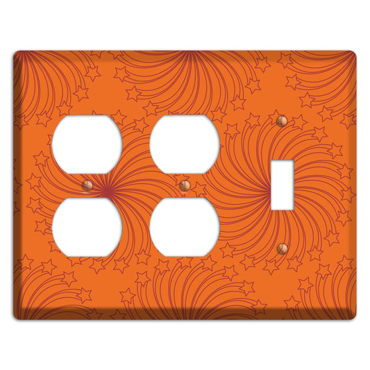 Multi Orange Star Swirl 2 Duplex / Toggle Wallplate