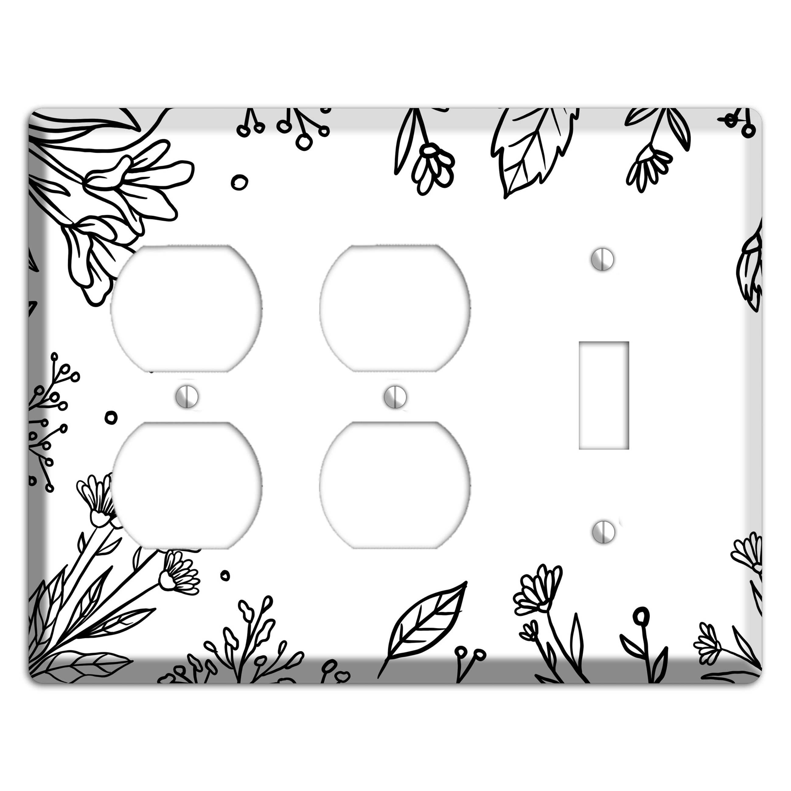 Hand-Drawn Floral 30 2 Duplex / Toggle Wallplate