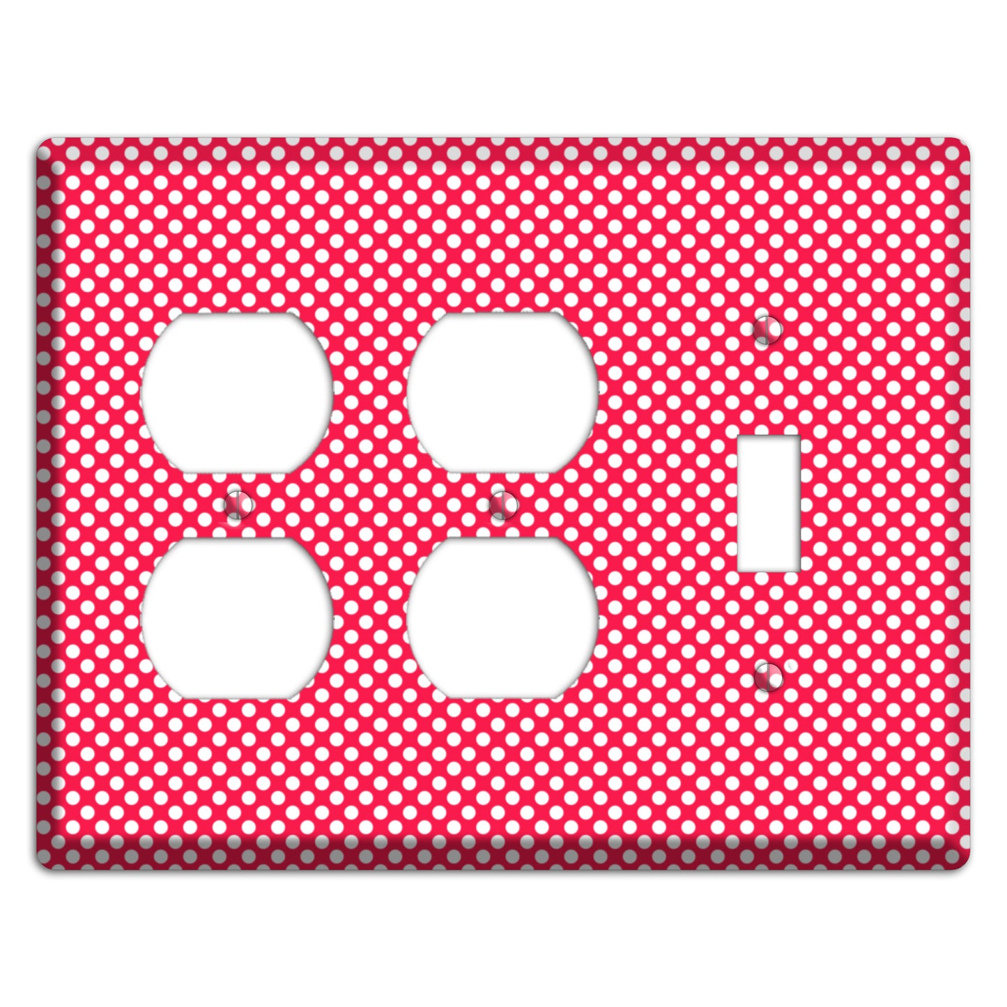Fuschia with Pink Tiny Polka Dots 2 Duplex / Toggle Wallplate