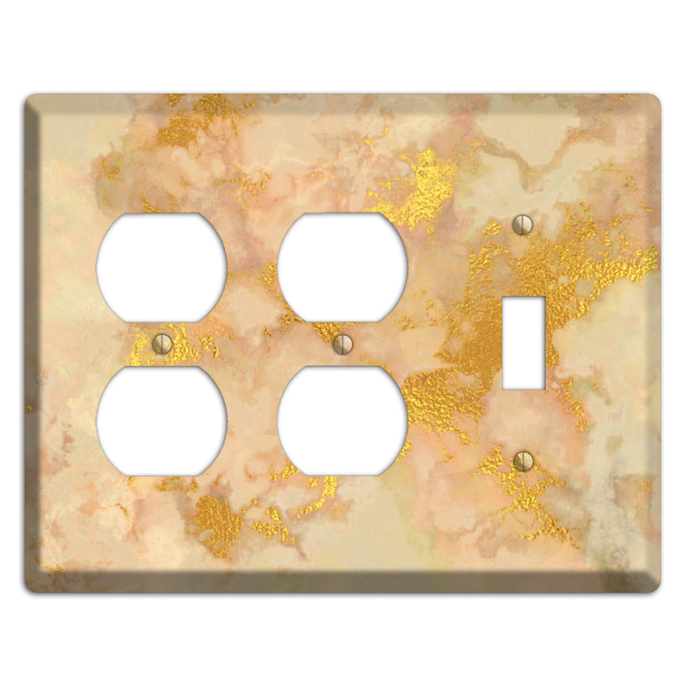Old Gold Marble 2 Duplex / Toggle Wallplate